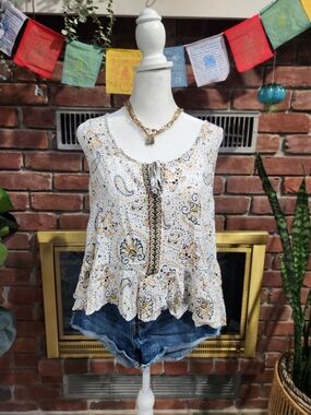 Patrons Of Peace Paisley Sleeveless Blouse Size Sm.